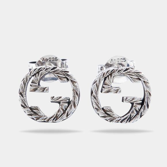 Gucci Interlocking Double G Earrings - Silver - Picture 1 of 4